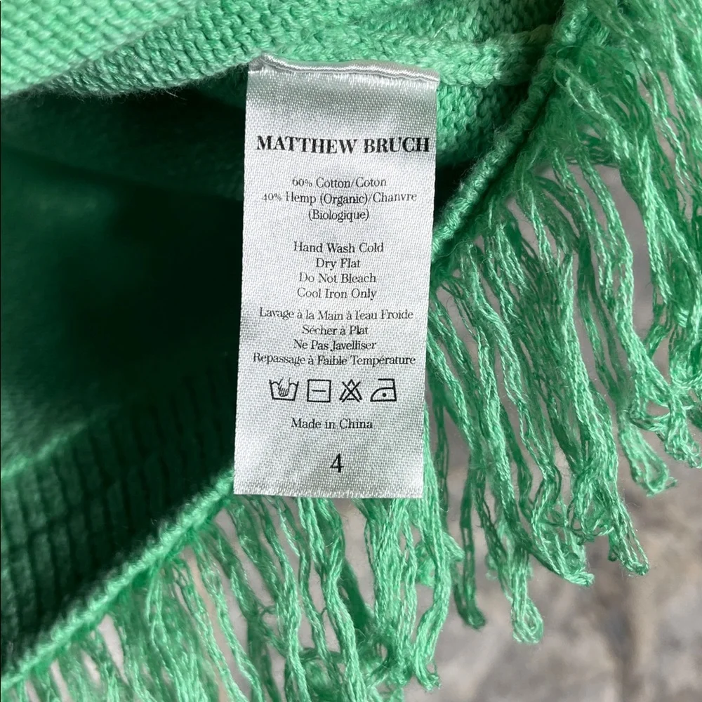 💥HP💥🆕NWT Matthew Bruch Sleeveless Fringe Tank Knit Dress – US 4 – Mint Green - Picture 8 of 8